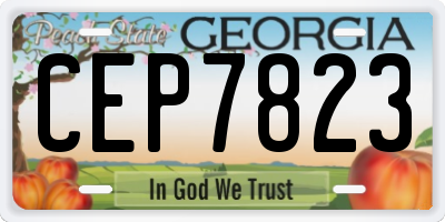 GA license plate CEP7823