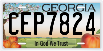 GA license plate CEP7824