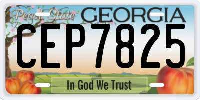 GA license plate CEP7825