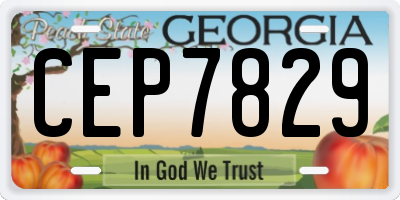 GA license plate CEP7829