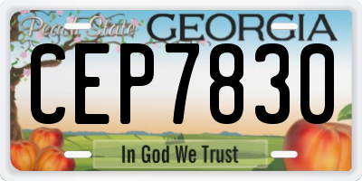 GA license plate CEP7830
