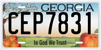 GA license plate CEP7831