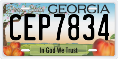 GA license plate CEP7834