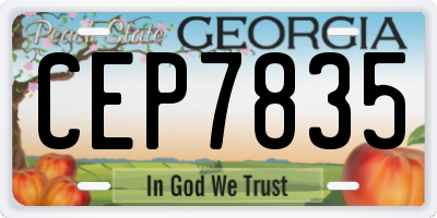 GA license plate CEP7835