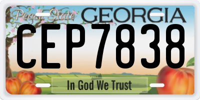 GA license plate CEP7838