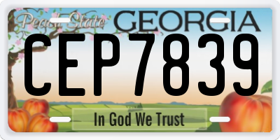 GA license plate CEP7839