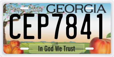 GA license plate CEP7841