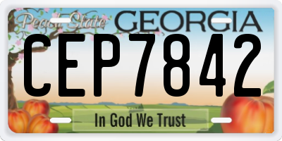 GA license plate CEP7842