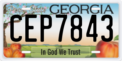 GA license plate CEP7843