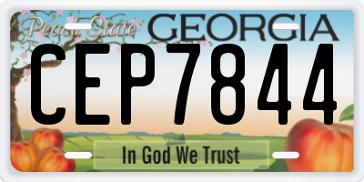 GA license plate CEP7844