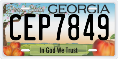 GA license plate CEP7849