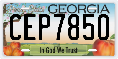 GA license plate CEP7850