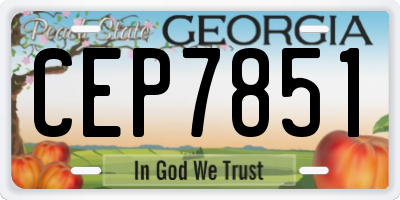 GA license plate CEP7851