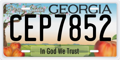 GA license plate CEP7852