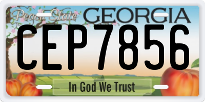 GA license plate CEP7856