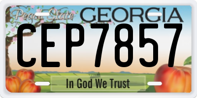 GA license plate CEP7857