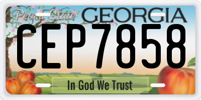 GA license plate CEP7858