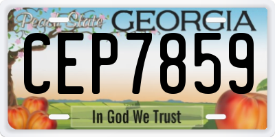 GA license plate CEP7859