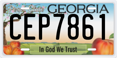 GA license plate CEP7861