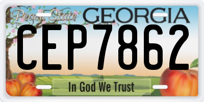 GA license plate CEP7862