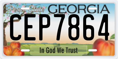 GA license plate CEP7864