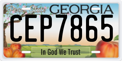 GA license plate CEP7865