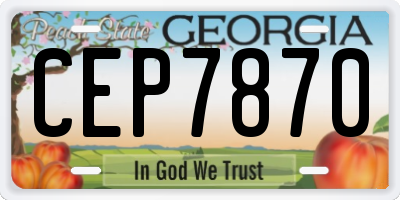 GA license plate CEP7870