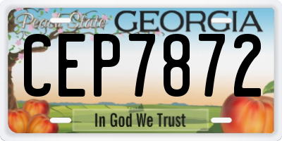 GA license plate CEP7872