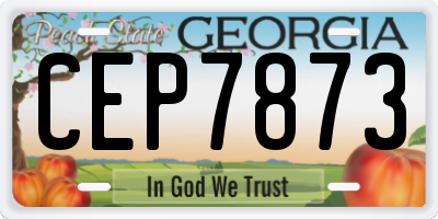 GA license plate CEP7873
