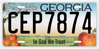 GA license plate CEP7874