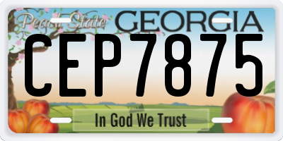 GA license plate CEP7875
