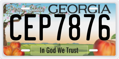 GA license plate CEP7876