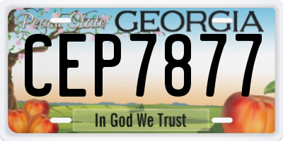 GA license plate CEP7877