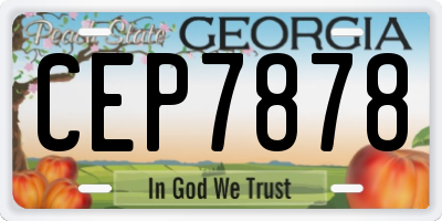 GA license plate CEP7878