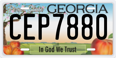 GA license plate CEP7880