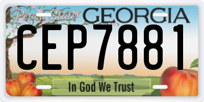 GA license plate CEP7881