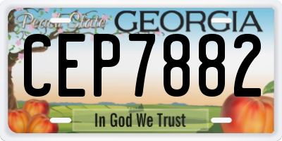 GA license plate CEP7882
