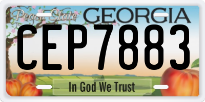 GA license plate CEP7883