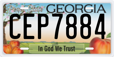 GA license plate CEP7884