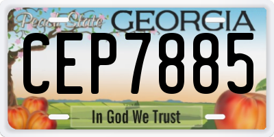 GA license plate CEP7885
