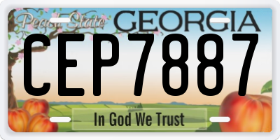 GA license plate CEP7887