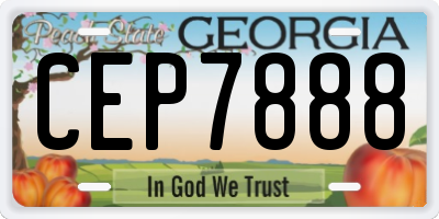 GA license plate CEP7888