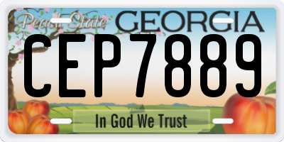 GA license plate CEP7889