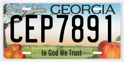 GA license plate CEP7891