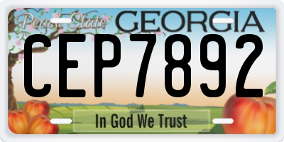 GA license plate CEP7892