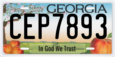 GA license plate CEP7893