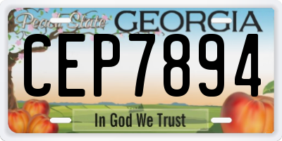 GA license plate CEP7894