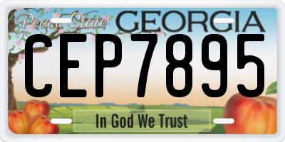 GA license plate CEP7895