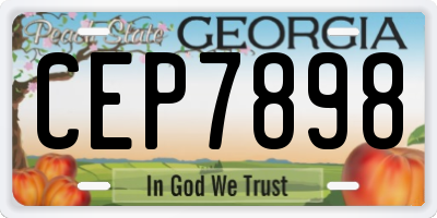 GA license plate CEP7898