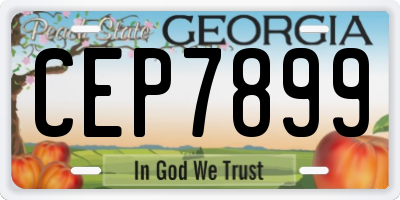 GA license plate CEP7899